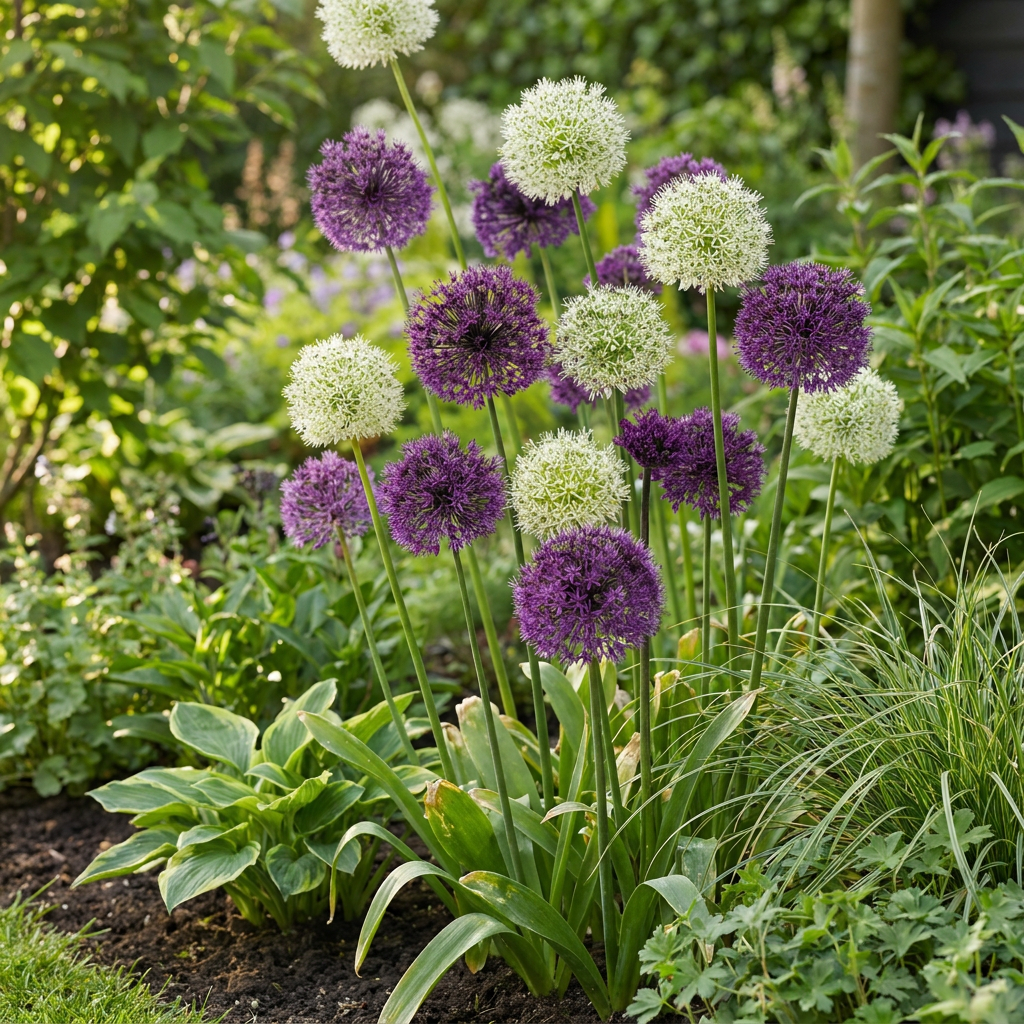 60x Allium Purple - White Mix - Sierui paars-wit mengsel - Paars en Wit - Zomerbloeier - Bolmaat 10/12