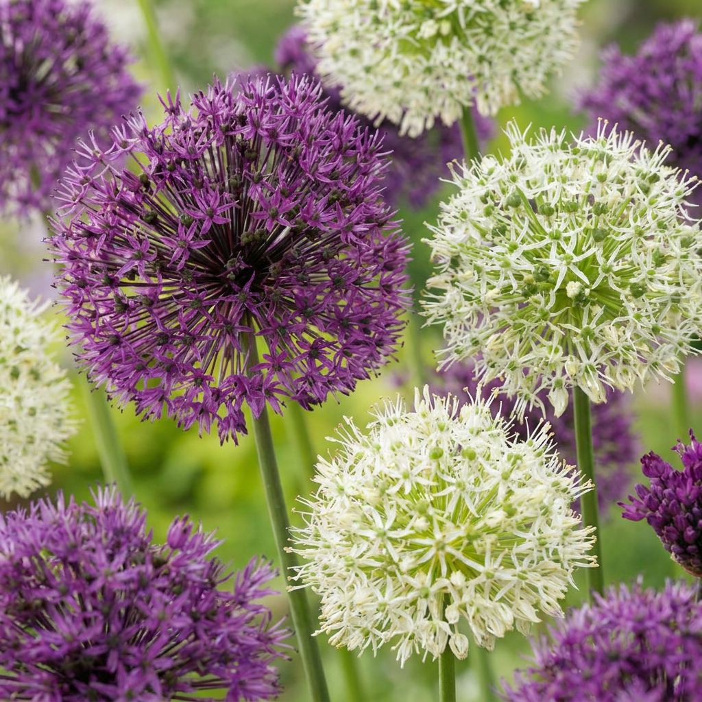 80x Allium Purple - White Mix - Sierui paars-wit mix - Paars en Wit - Zomerbloeier - Bolmaat 10/12