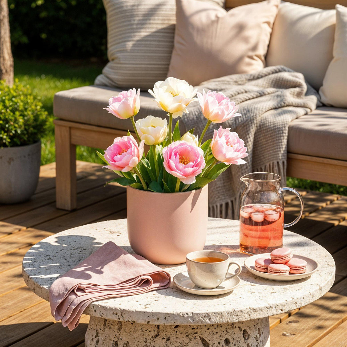 Green boutiQ - Bloembollen - Tulp Double Sensation - Kleur Wit en Roze - 12 stuks - Bolmaat 11/12 - XXL Pack