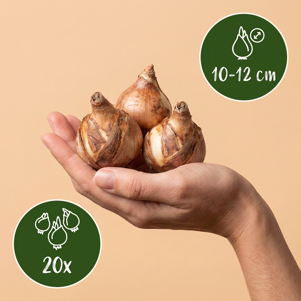20x Narcissus Replete - Dubbele narcis Replete - Wit en Oranje - Voorjaarsbloeier - Bolmaat 10/12