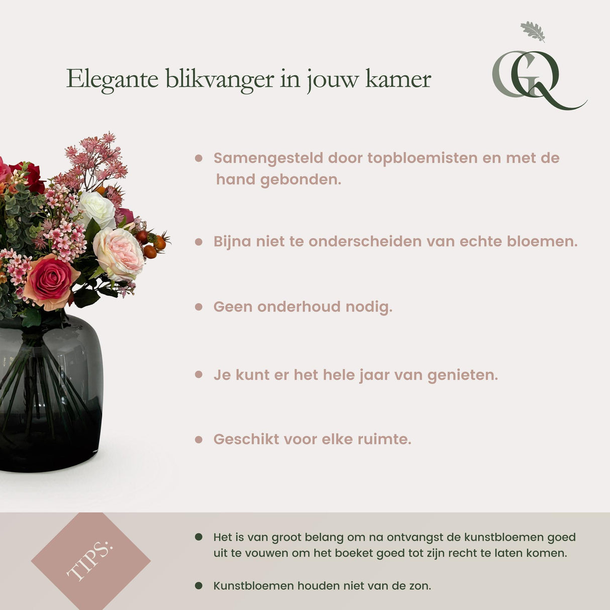 Kunstbloemen - Boeket XL - Electric Love - 90cm