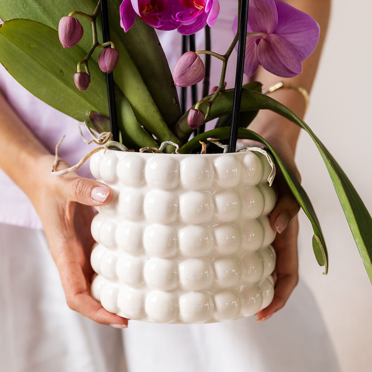 Kolibri Home | Pot décoratif Poppy - Blanc - Ø9cm