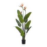 Strelitzia avec fleurs - 120cm - En pot noir - Plante artificielle