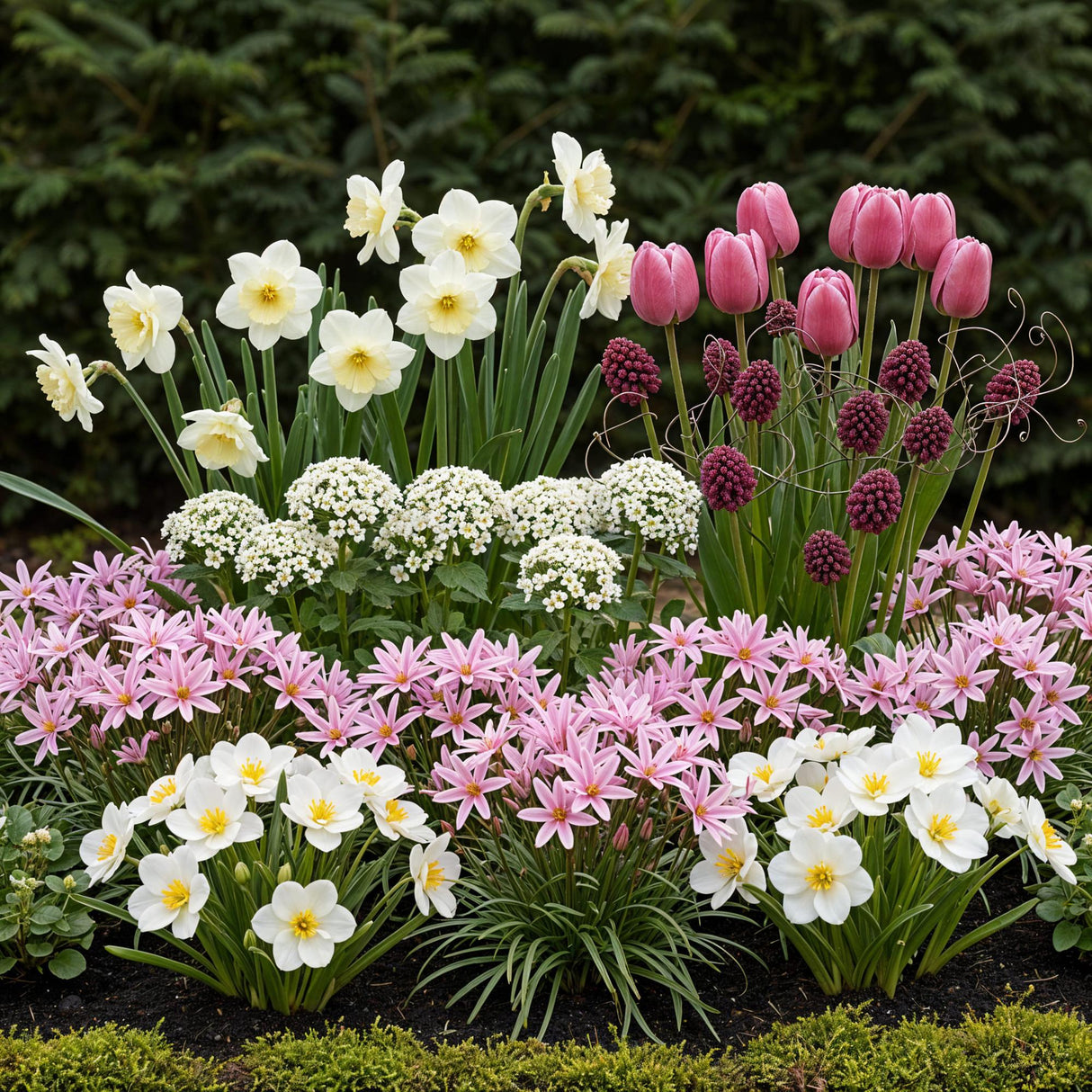 Green boutiQ - Bloembollen - Bulb Garden Pink mix - Diversen soorten - Kleur Roze - 125 stuks - Gift Verpakking