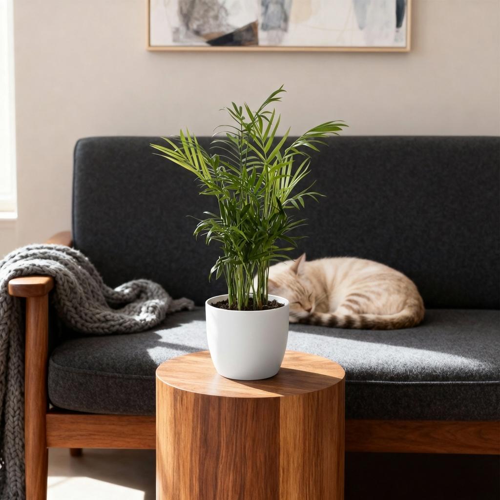 Chamaedorea elegans - Goudpalm - Huisdiervriendelijke Plant - Groen - 2 Planten - met Potter Wit - Pot 12cm - Hoogte 15cm