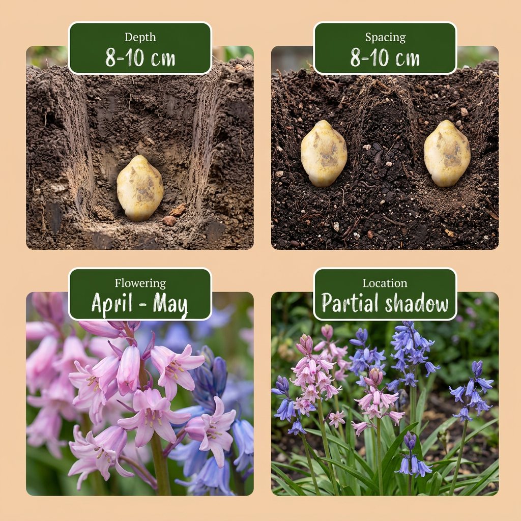 160x Hyacinthoides Hispanica mix - Spaanse boshyacint mix - Diversen - Verwilderingsbol - Bolmaat 7/8
