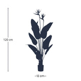 Strelitzia avec fleurs - 120cm - En pot noir - Plante artificielle