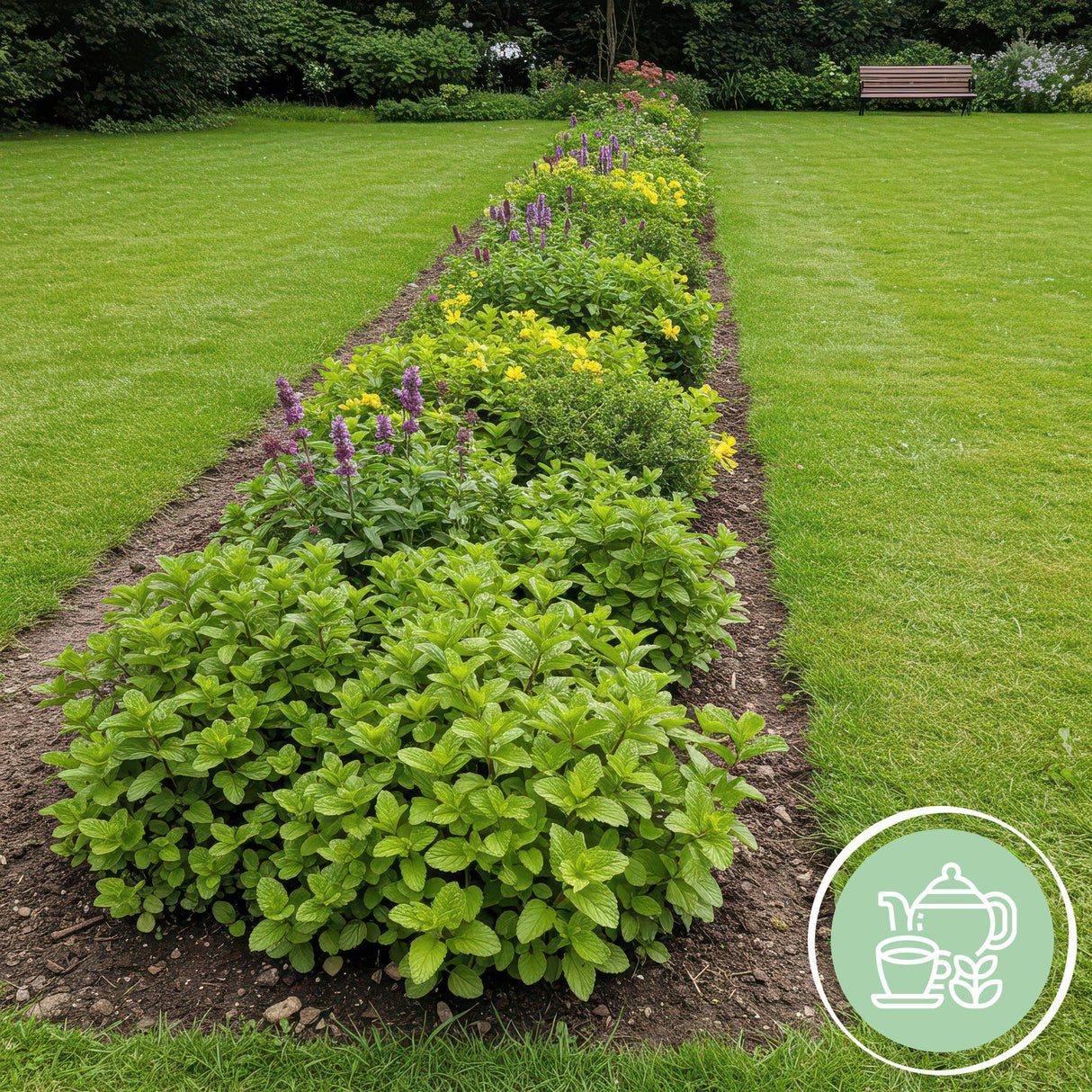 Borderpakket - Thee kruiden - 24 Vaste planten - 3 m2 - Diversen kleuren - Weinig Onderhoud - Pot 11cm