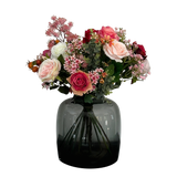 Kunstbloemen - Boeket M - Flame Roses - 45 cm