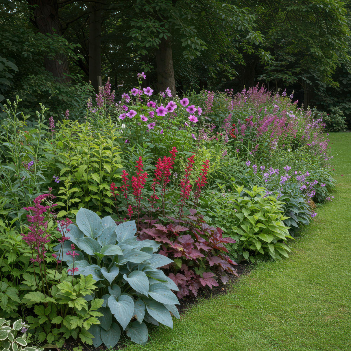 Borderpakket - Schaduw - 24 Vaste planten - 3 m2 - Diversen kleuren - Weinig Onderhoud - Pot 11cm