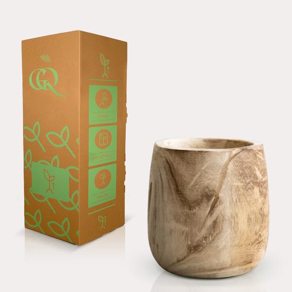Pot - Bois brun clair - Pot Pia - M - H25 L23